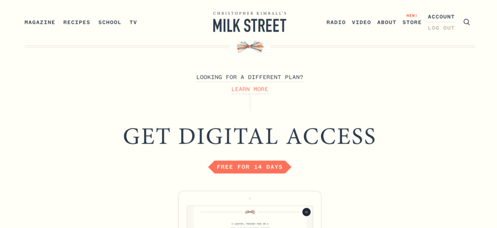 MilkStreet网站截图。